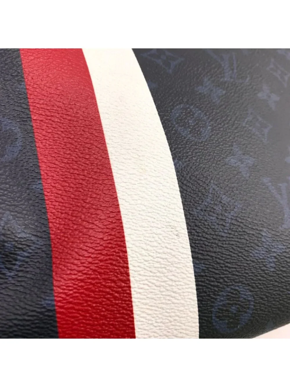 Louis Vuitton Ultralight Monogram Edge Coat Ruto Leather Navy White Red Tote Bag